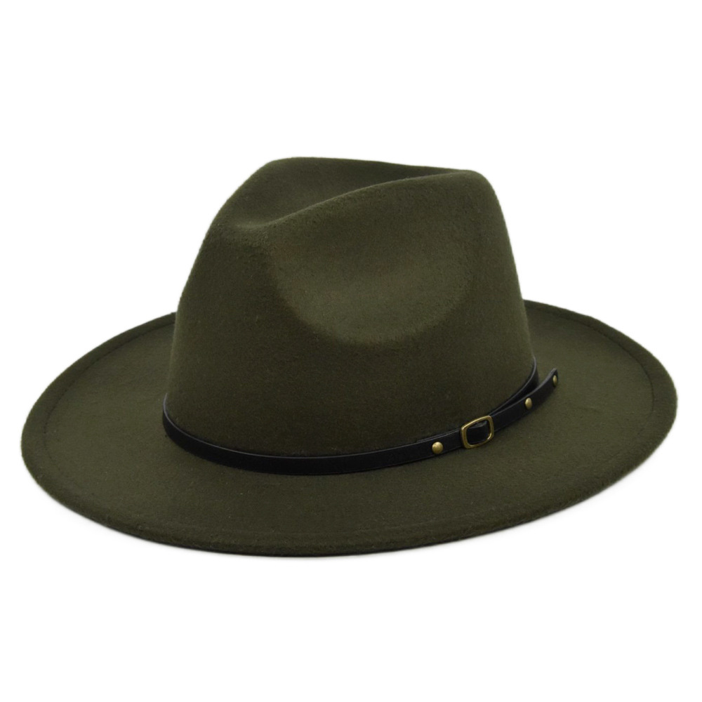 Unisex Retro Solid Color Sewing Flat Eaves Fedora Hat display picture 10