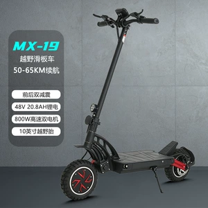 Two-wheel skateboard with dual motors and dual drive, 1600W power electric scooter for adults