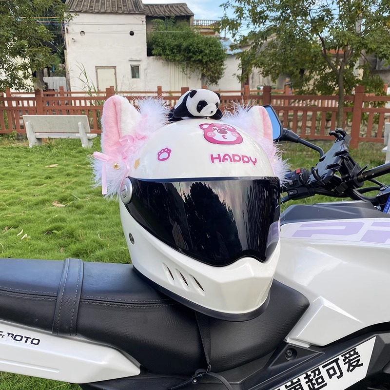Cute Cat Ear Decor Helmet Ski Helmet Accessories Detachable Plush
