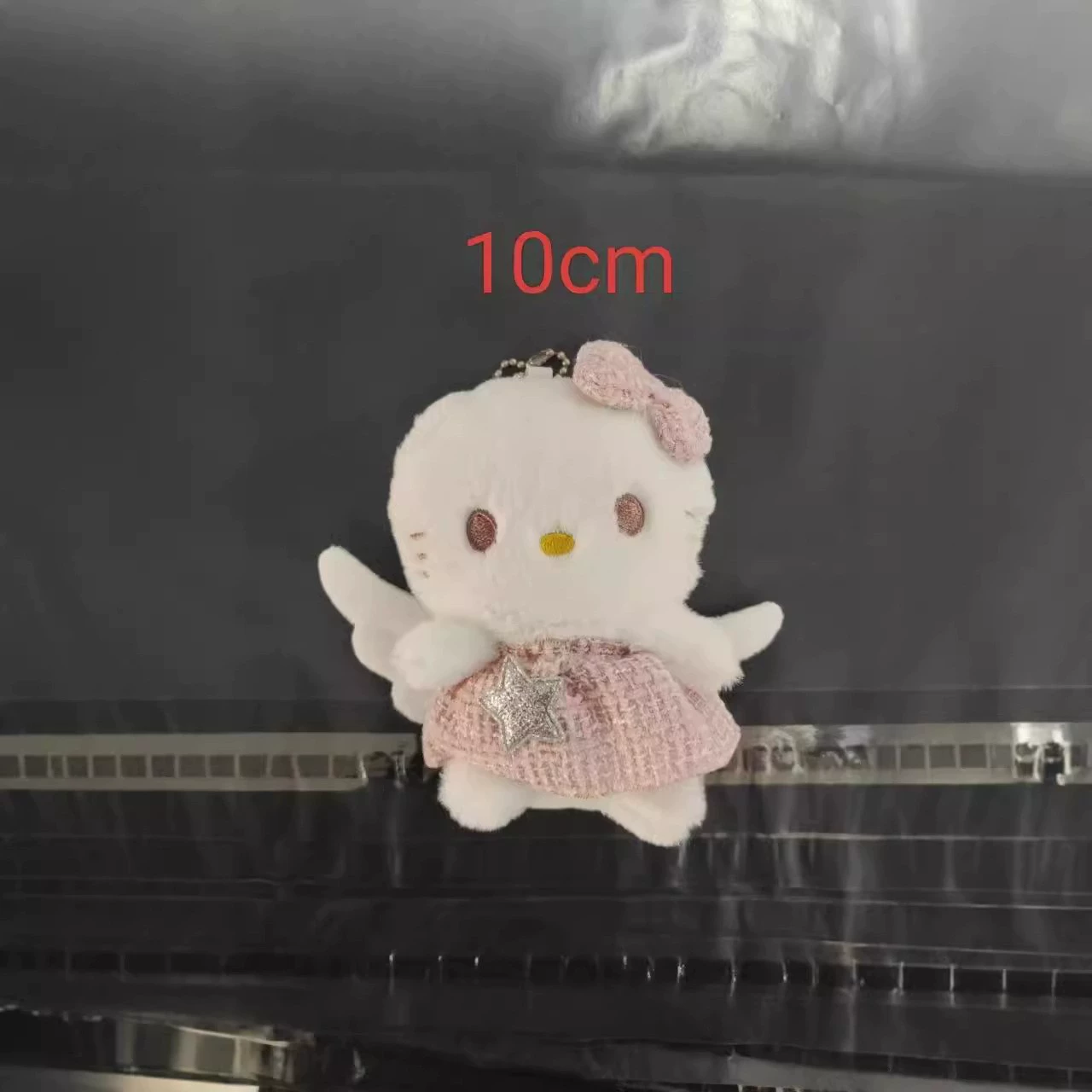 Милый плюшевый брелок-кукла, стиль Hello Kitty, варианты розовой юбки и ангельских крыльев, 1 шт