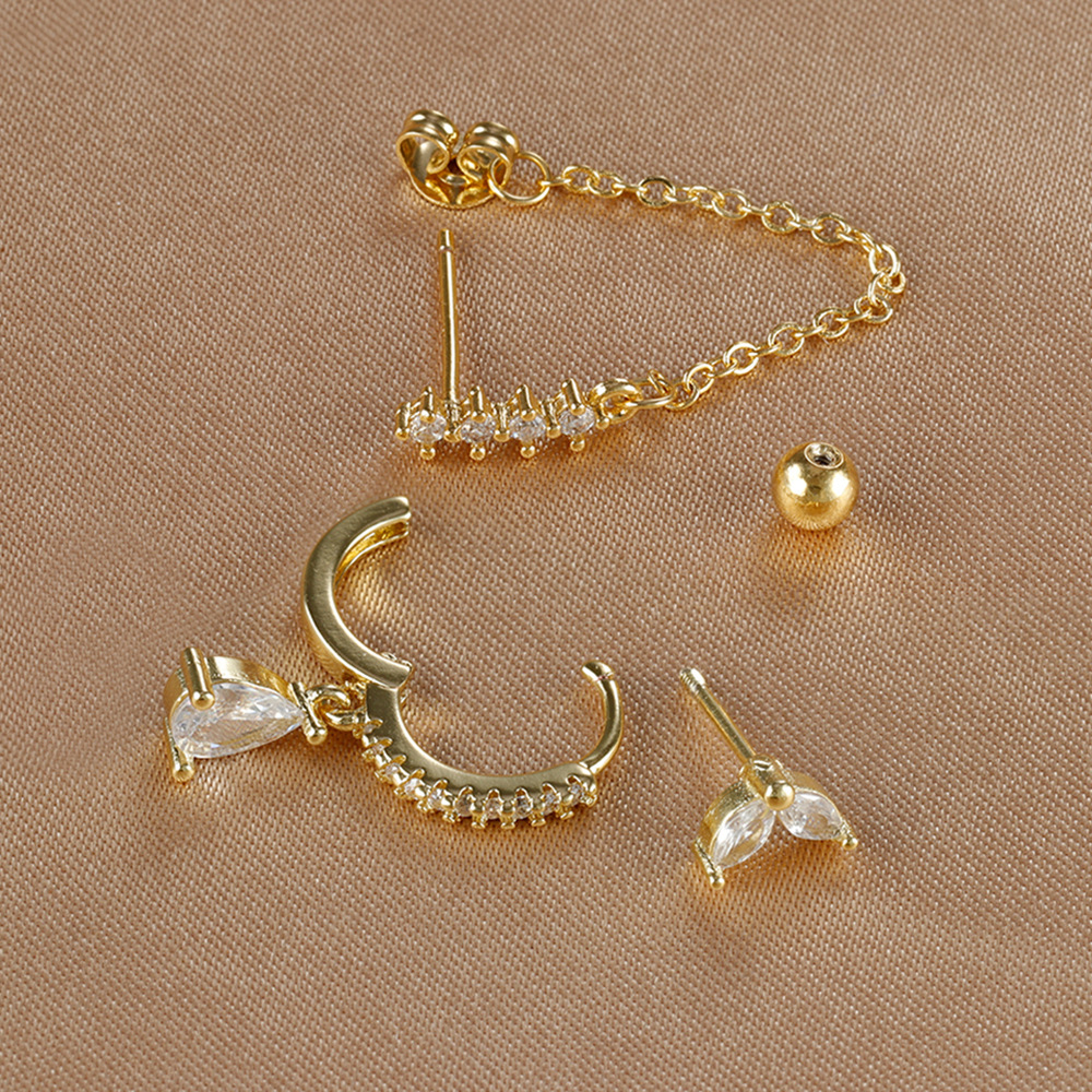 8g Weight Copper Ear Needle Material Drop Earrings, Ear Studs Classification 1 Set Quantity Holiday, Daily Occasion Copper Material Geometric Pattern All Seasons Season Women's Gender Polished Finish Elegant, Sweet, Classic Style Style 1 Set Elegant Sweet Classic Style Geometric Copper Drop Earrings Ear Studs 13