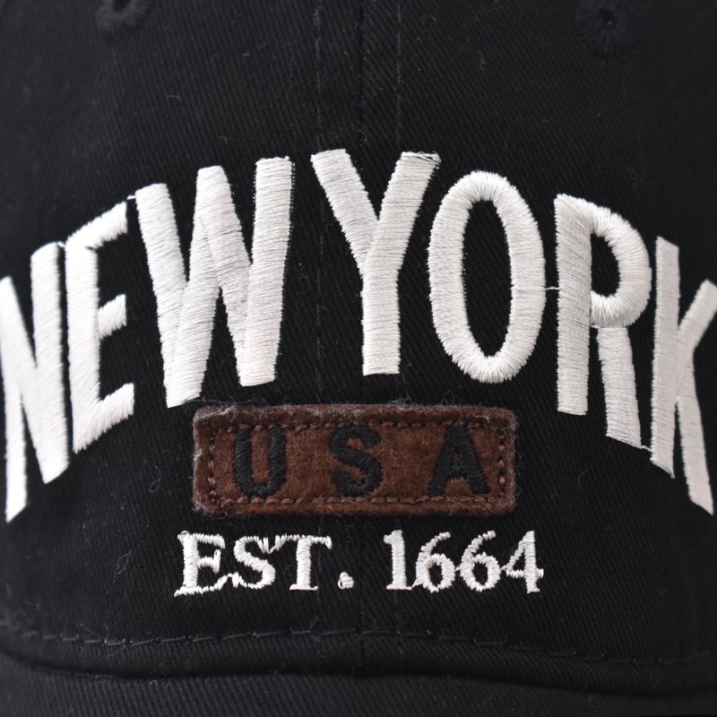 Algodón NUEVA YORK letra grande gorra de béisbol bordada para hombres y mujeres primavera, verano y otoño simple gorra a prueba de sol image 6