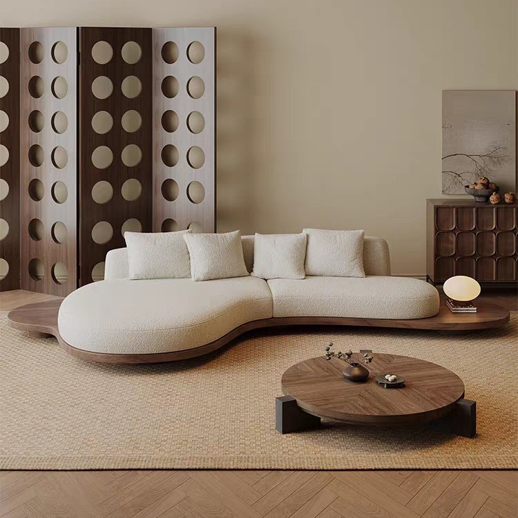 2025 Designer New Curved Fabric Sofa Casual Modern Large Flat Villa Sofa