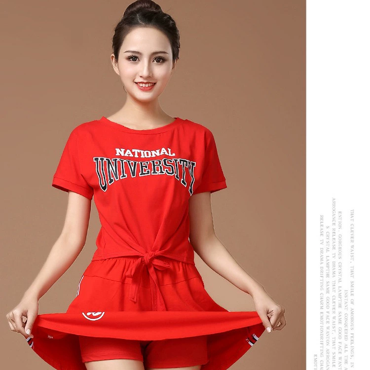 Костюм для квадратных танцев Jelly Bean Jimei, новый стиль, летний хлопковый костюм с короткими рукавами и короткой юбкой, спортивный танцевальный костюм для женщин