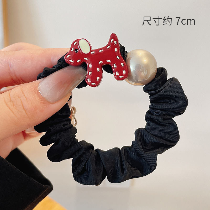 新しいスタイルのレースパールヘアゴムコレクション、高弾性ポニーテールヘアロープ、ボールヘアロープ、女性用ヘアアクセサリー|undefined