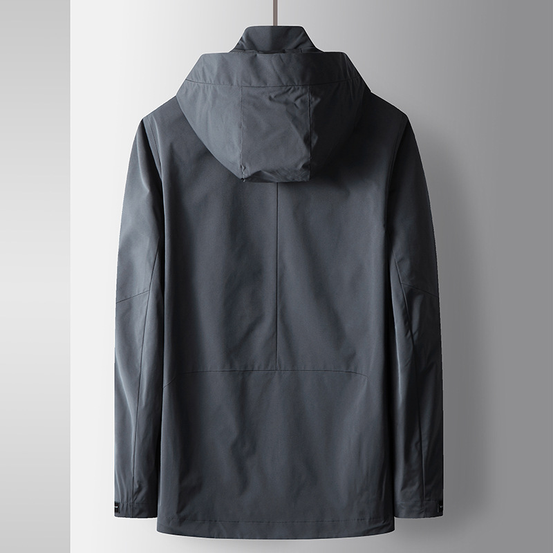 Men's Clothing Men's jackets spring and autumn new middle aged men's business casual hooded zipper tops windproof jackets_voghion.com