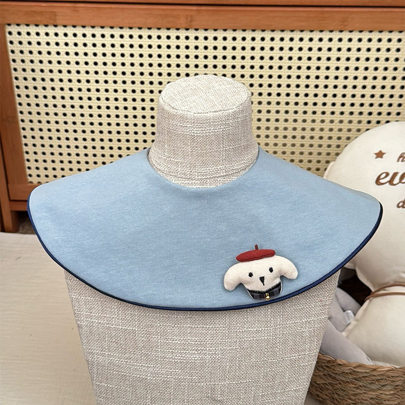 Piping doll light blue red hooded dog