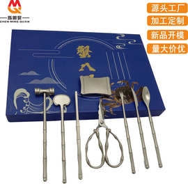 竹节蟹八件海鲜虾蟹工具蟹八件高档礼盒套装吃大闸蟹专用工具批发