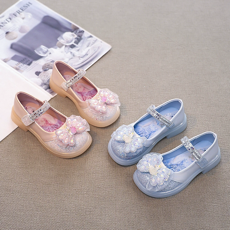 Детские кожаные туфли принцессы любви 2025 весна и осень новая корейская версия маленькой девочки выступает в одиночных туфлях хрустальные туфли 61