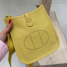 头层牛皮伊芙琳斜挎包togo荔枝纹H镂空水桶真皮女包单肩迷你托特