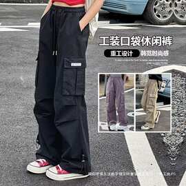 女童裤子夏季工装裤薄款批发新款儿童夏装防蚊裤中大童夏款休闲裤