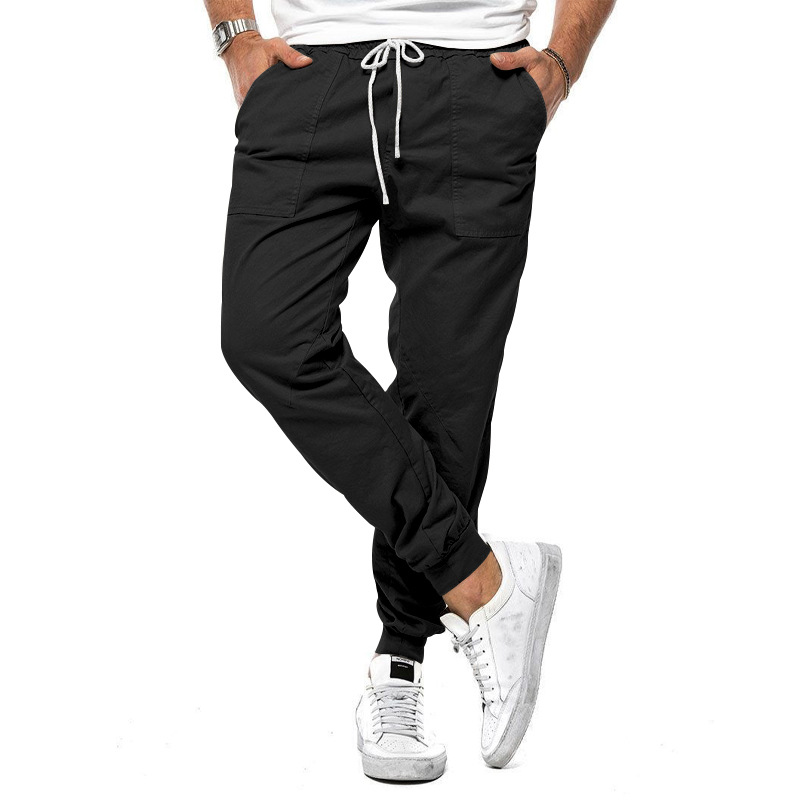 2024 Men's Spring And Summer New Style Classic Drawstring Pants Solid Color Woven Casual Sports Work Trousers Plus Size Men's Clothing_voghion.com