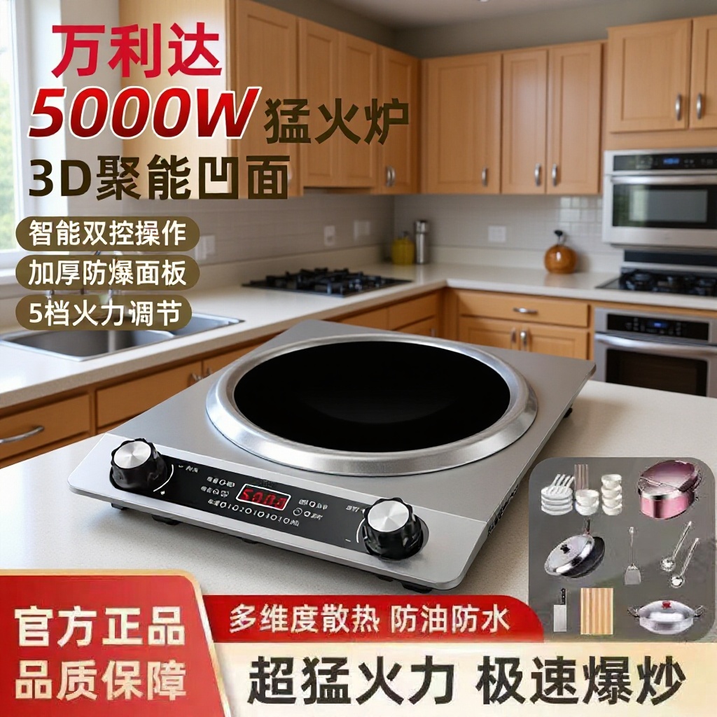 Concave Electric Ceramic Stove Induction Cooker for Home Use, High-Power, Strong Flame, Multifunctional Integrated Concave Stove, Hot-Selling Cross-Border Product