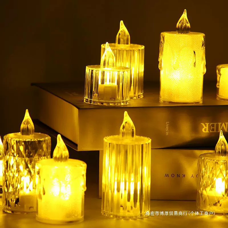 Transparent acrylic electronic candle, Birthday gift