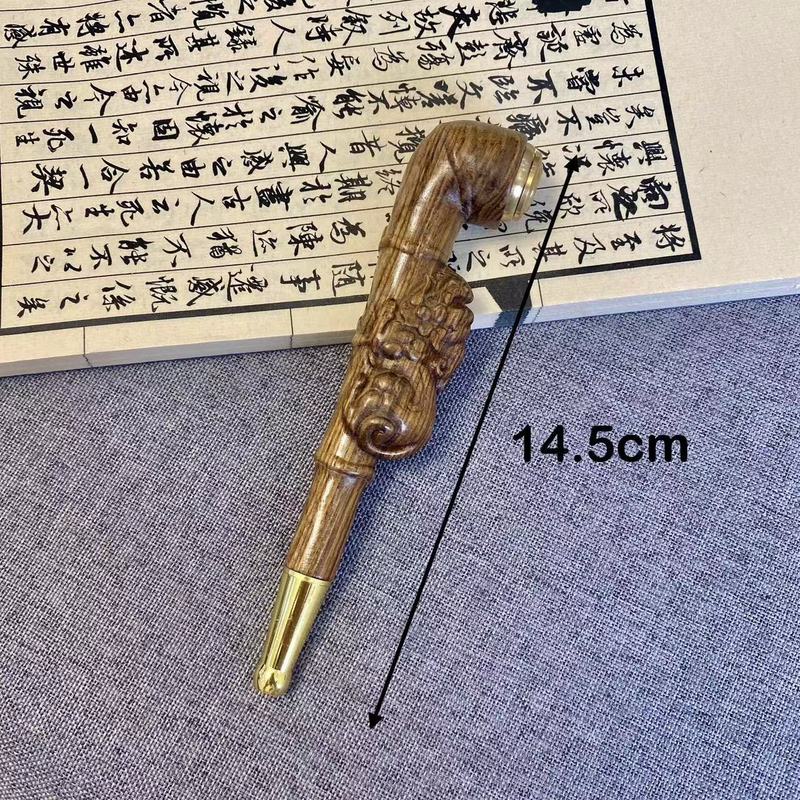 金丝楠木 大叶黄花梨 紫光檀木老式烟斗貔貅烟杆过滤烟嘴可清洗|undefined