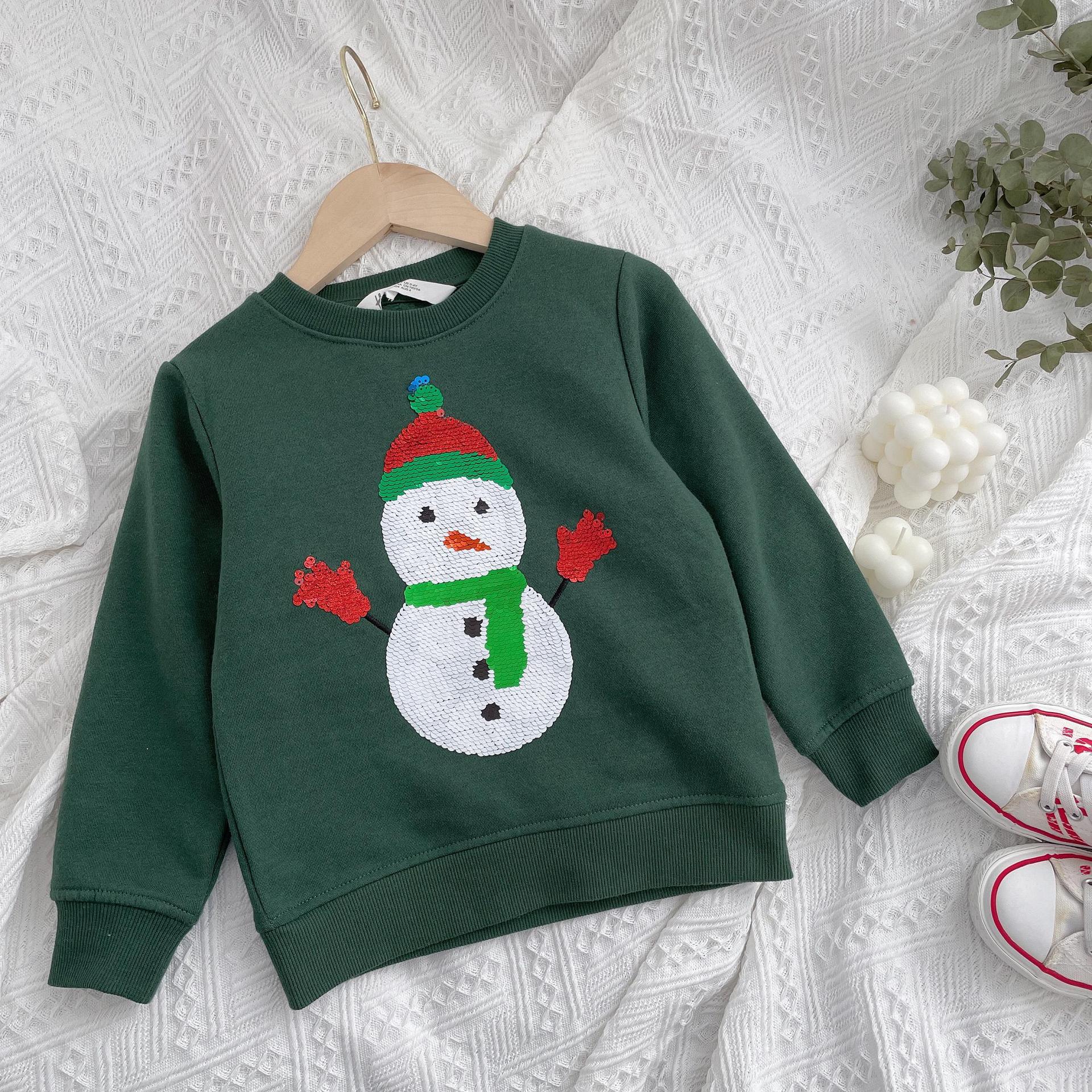 涵淋家春季新款拉绒中小男女童装长袖亮片休闲卫衣上衣微商代发