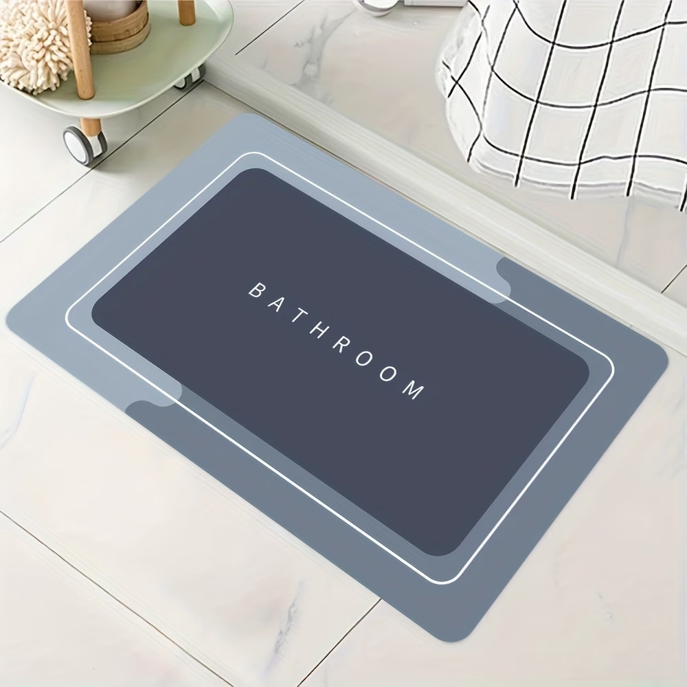 Modern Minimalist High-End Bathroom Anti-Stain Non-Slip Floor Mat, Water-Absorbent Easy-Care Foot Mat for Shower Room, Wear-Resistant Entrance Door Mat