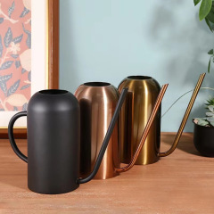 Gardening watering can long spout stainless steel flower sprinkler watering can gold color large retro spray watering can green plant shower watering can