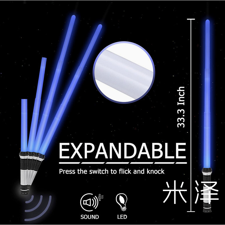 Espada de luz del planeta Guerra de doble cabeza Flash Espada niño juguete palo de luz láser palo de luz espada de luz telescópica Amazon