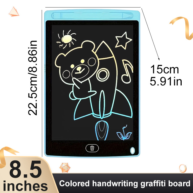 8.5 Pulgada LCD LCD tablero de escritura tablero de dibujo de mensajes pequeños tablero negro colorido para niños tablero de dibujo de graffiti tablero de escritura electrónico