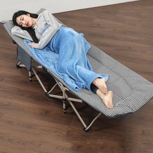 Single office lunch break recliner simple camp bed household small bed portable accompanying bed nap artifact folding bed