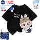 Nasa Kidsren's Labubu 2025 New Summer Short-Sleeved T-Shirts for Boys and Girls, Fashionable Cartoon Versatile Tops