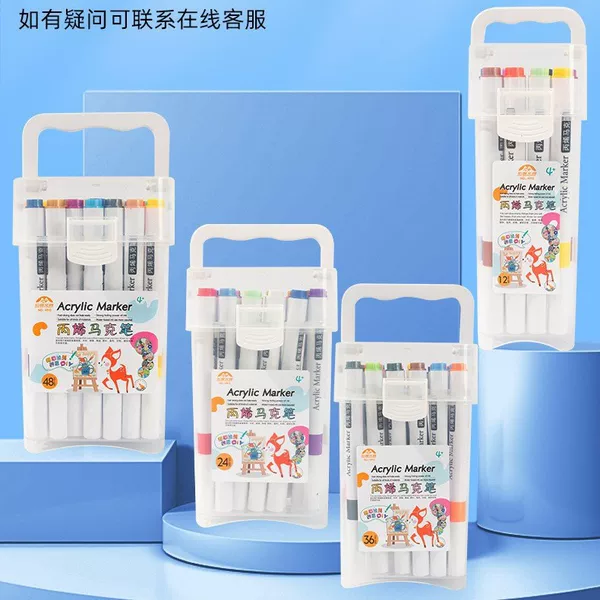 Acrylic Marker Wholesale Kidsren's Art Painting Waterproof Stacked Color Acrylic Brush 48 Colors Acrylic DIY Guka Pen