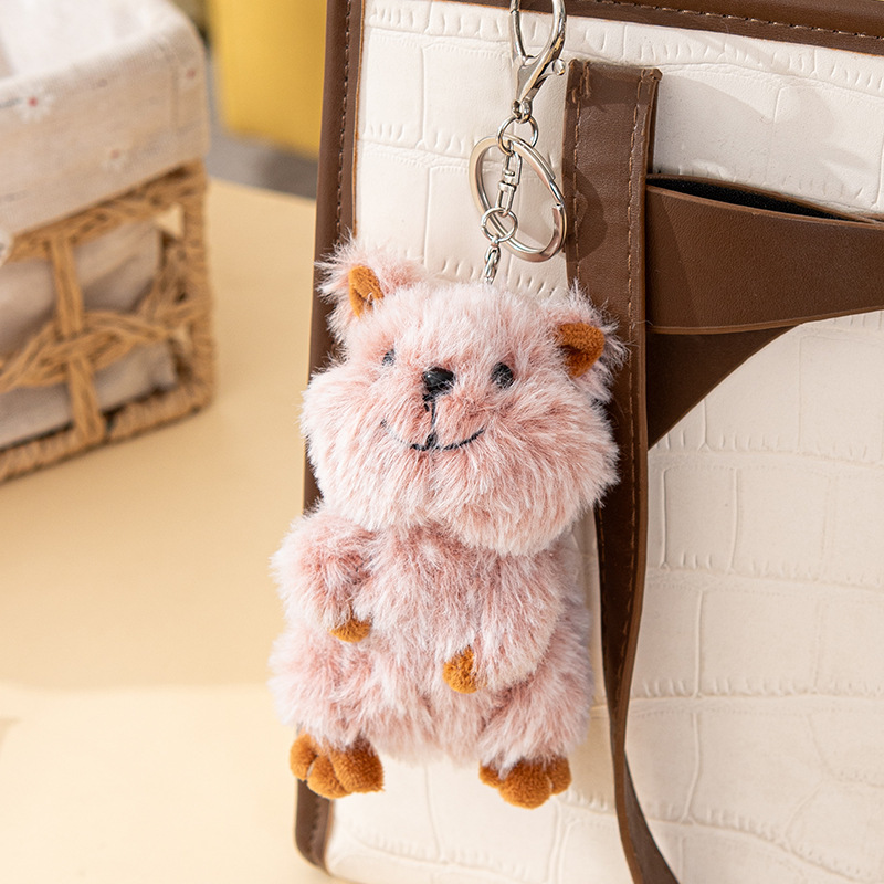 Cross-border New Short-tailed Dwarf Kangaroo Pendant Doll, Plush Backpack Hanging with Red Riding Book Keychain