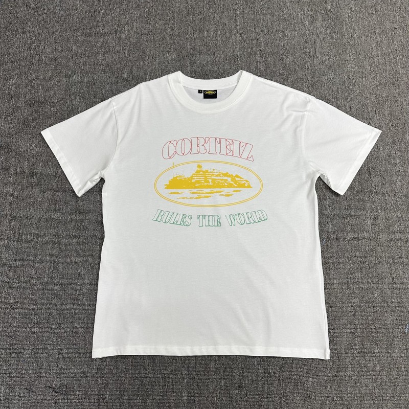 Comercio exterior al por mayor Alcatraz Basic Series C0rteiz Phantom Letter Logo Camiseta impresa Traje de pareja