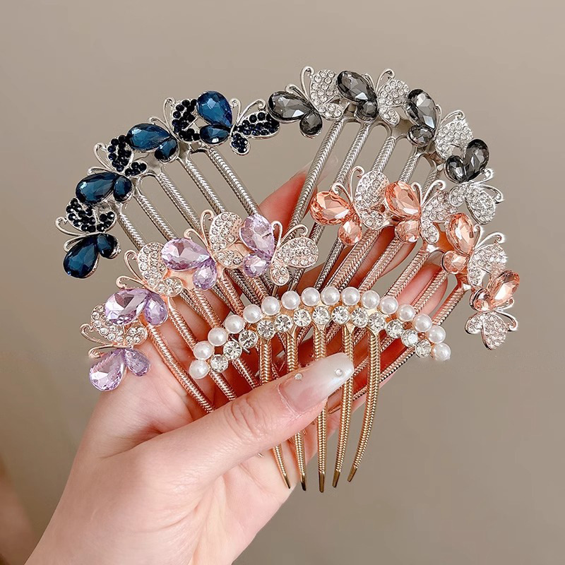 Peinado de aleación de diamante coreano peinado de cabello de cabeza detrás de cinco pinzas de cabello de cabello de cola de caballo de cabello de cabello