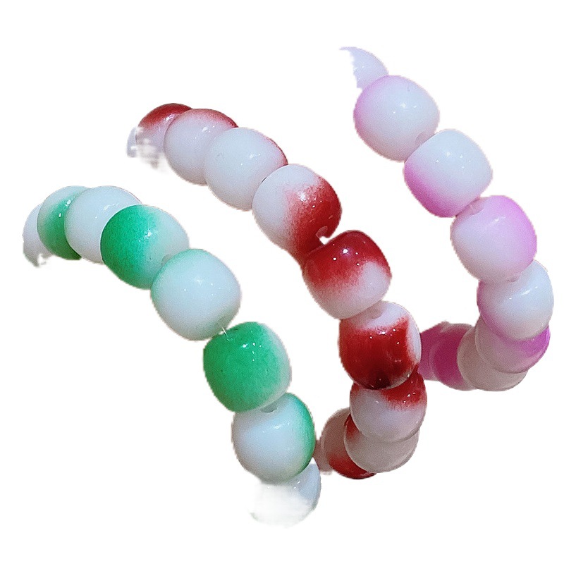 Tiktok mismo gradiente de color placa jugando pulsera estudiante partido dedo bobinado suave descompresión pulsera de cuentas Yiwu pequeña joyería al por mayor