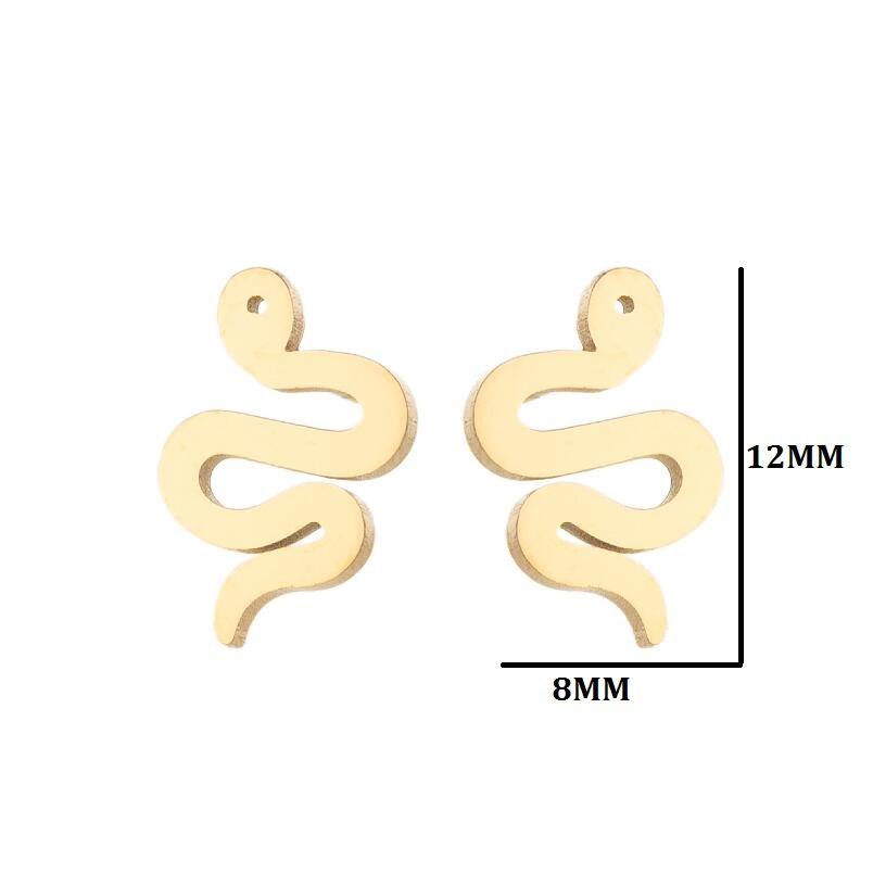 1 Paire Style Simple Serpent Acier Inoxydable Placage Boucles D'oreilles display picture 1