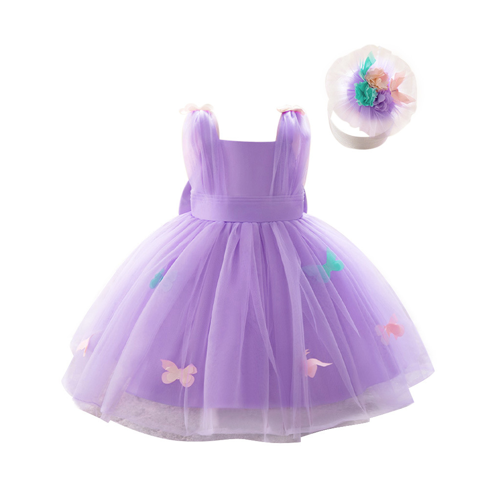 Vestido infantil nuevo vestido de princesa sin mangas, mariposa tridimensional, vestido de desfile de cumpleaños de niñas image 6
