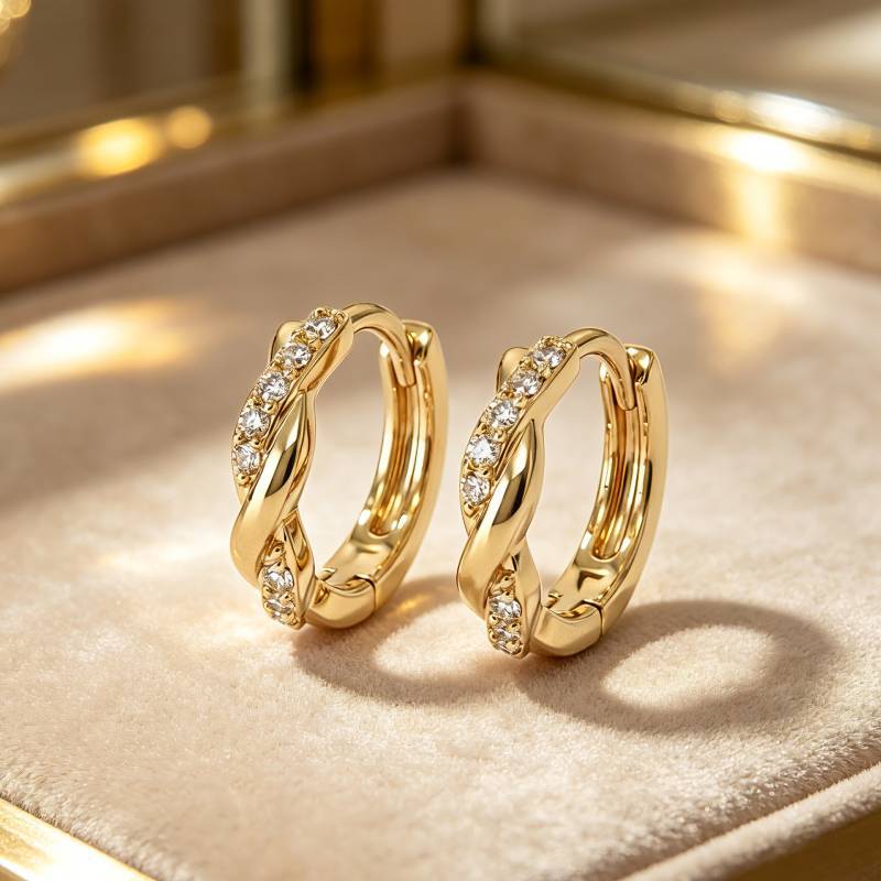 Cross-Border Hot-Selling Versatile Twist Zircon Earrings, Light Luxury High-End Earrings Wholesale