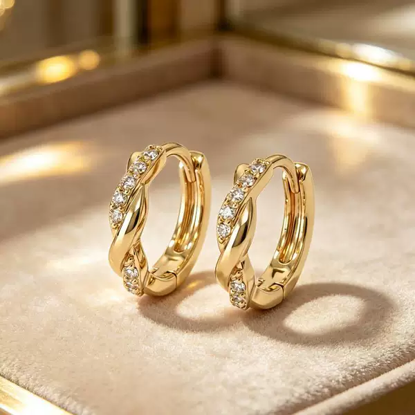 Cross-Border Hot-Selling Versatile Twist Zircon Earrings, Light Luxury High-End Earrings Wholesale