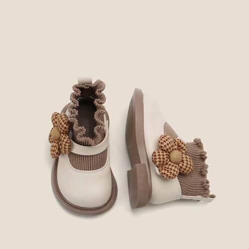 Girls 'shoes, Korean style, spring and autumn, new style, sunflower princess short boots, foreign-style toddler shoes, non-slip, soft sole, kick on
