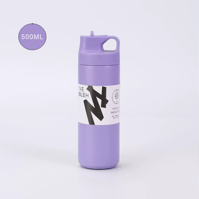 Amazon japonés elemento taza 304 taza de acero inoxidable doble vacío taza de paja boca de pato taza al por mayor