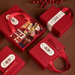 新しい中国風のウェディングキャンディボックスポータブル折りたたみベビーバンケット誕生日ギフト1歳のギフトボックスの感覚