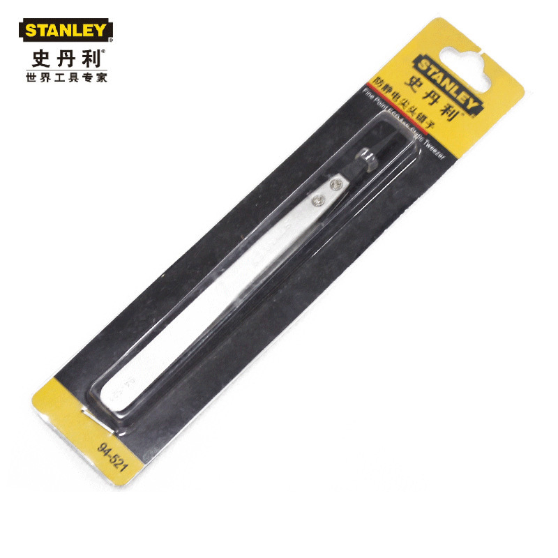 史丹利不锈钢防静电镊子尖头94-521-23/宽头94-522/弯头94-523