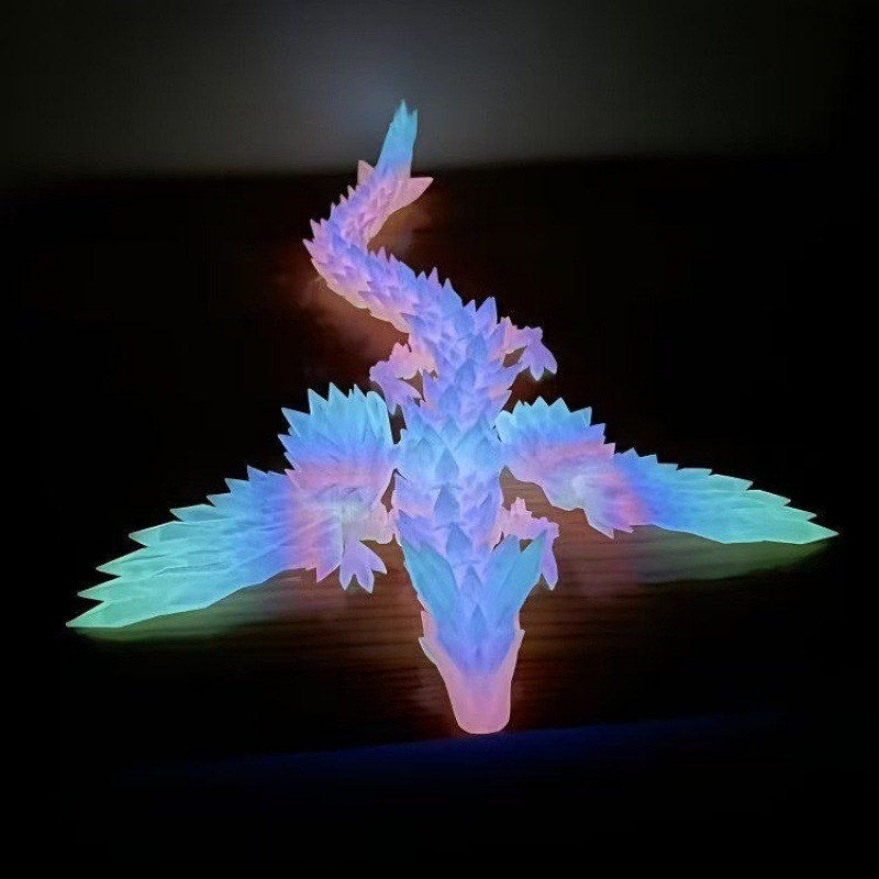 3D プリント発光クリスタルドラゴン中国のドラゴンの卵クリエイティブ手作りおもちゃフル関節可動発光装飾品おもちゃ|undefined