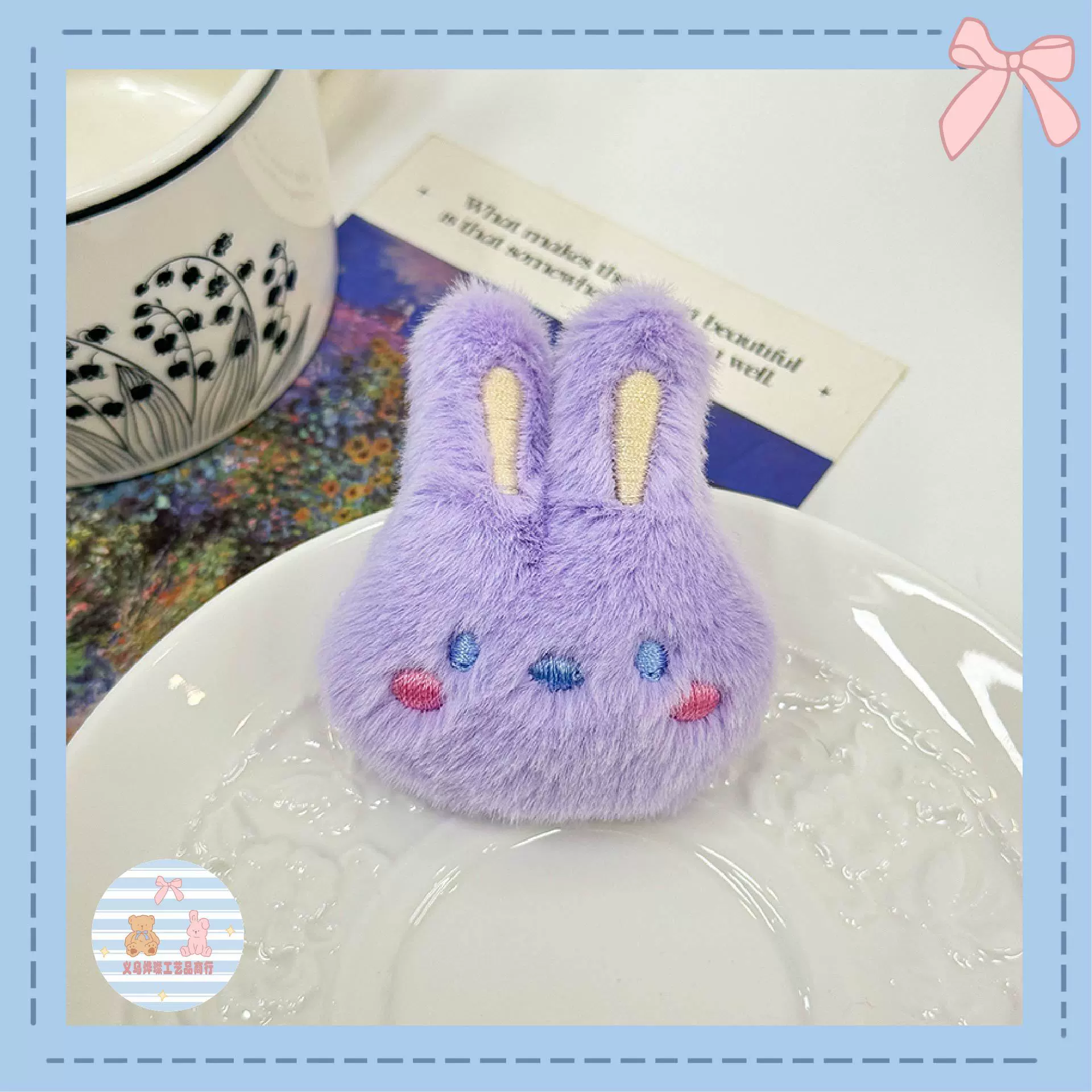 Cartoon plush rabbit, doll, cute brooch, bag
