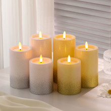 金粉电子蜡烛led仿真火焰蜡烛 圣诞餐桌烛台装饰电子蜡烛批量采购