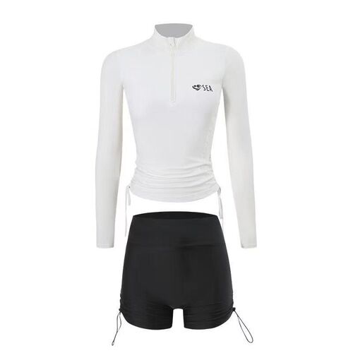 Swimsuits for women split sports suits, long sleeves, trousers, sun protection, students are conservative and slimming, meat covering, swimming hot spring wholesale