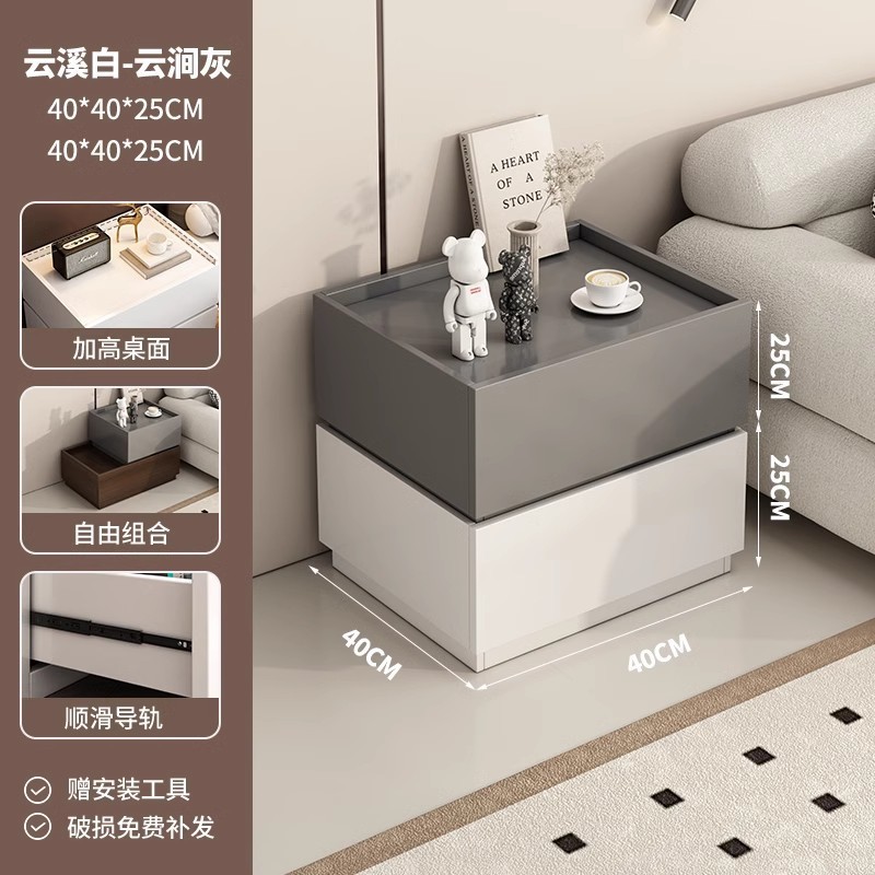 ベッドの頭の棚2025の新型のアイデアDIYネットの赤い組み合わせの収納棚の家庭の寝室の軽い贅沢な高級感のロッカー|undefined