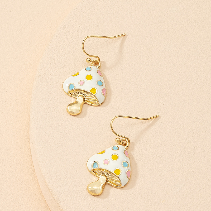 Fashion Mushroom Shape Cute Alloy Earrings Wholesale display picture 2