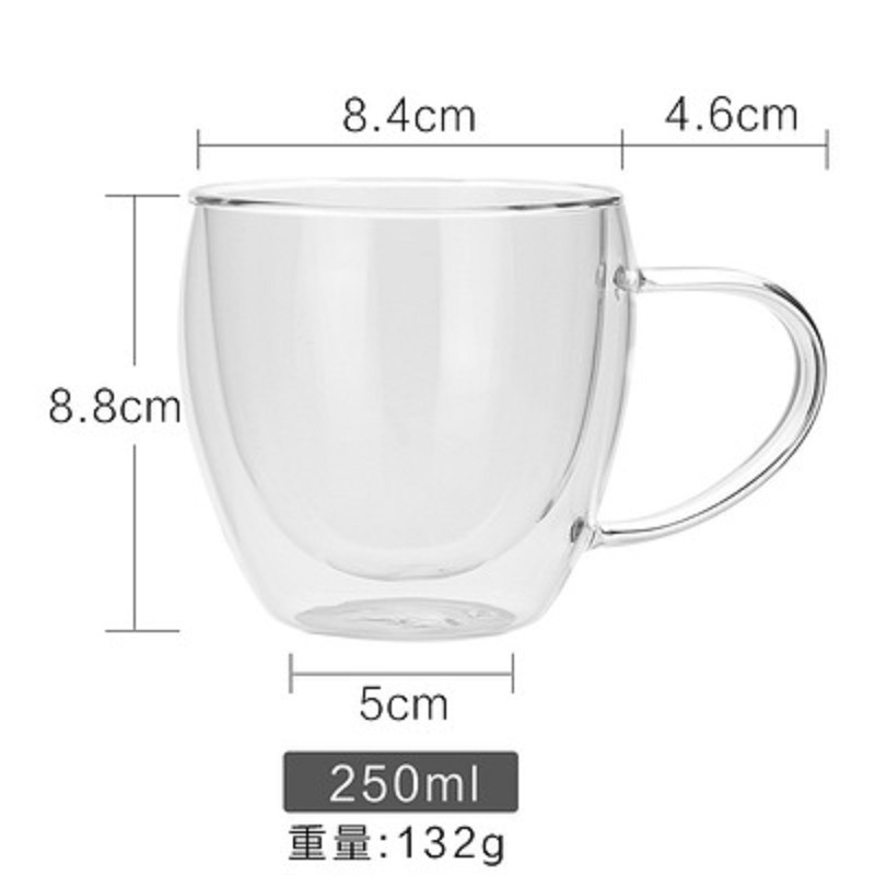 250ml de doble capa Copa con mango