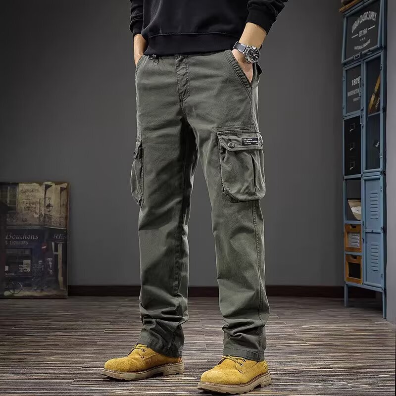 Black Cargo Pants Men's Spring Cleanfit American Vibe Carhartt Logging Pants Double Knee Versatile Long Pants Black Cargo Pants Men's Spring Cleanfit American Vibe Carhartt Logging Pants Double Knee Versatile Long Pants
