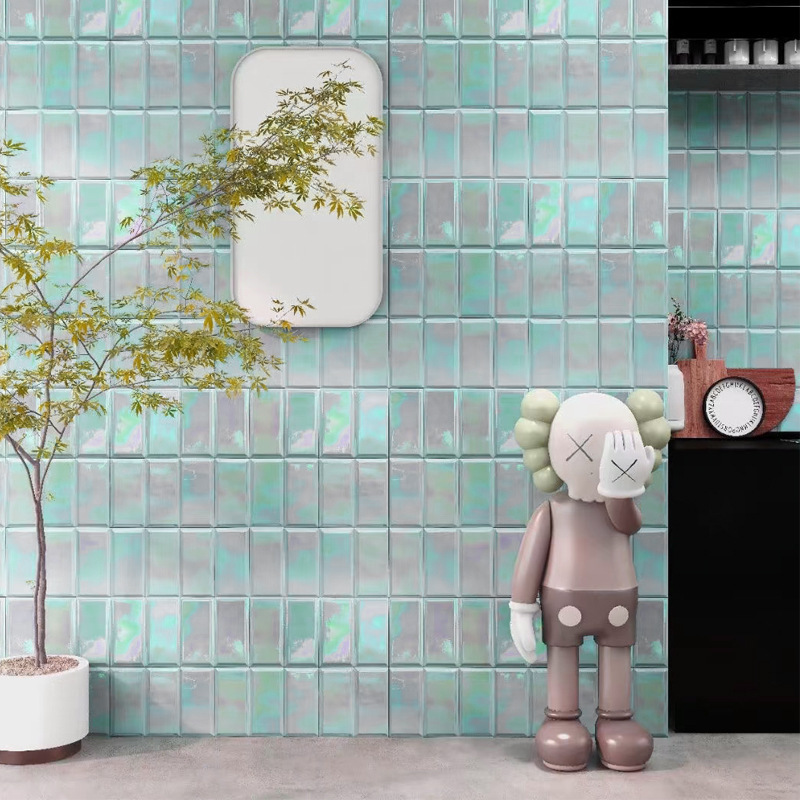 Rainbow brick Italian new colorful glazed brick design studio bright interior wall brick guest restaurant balcony bathroom