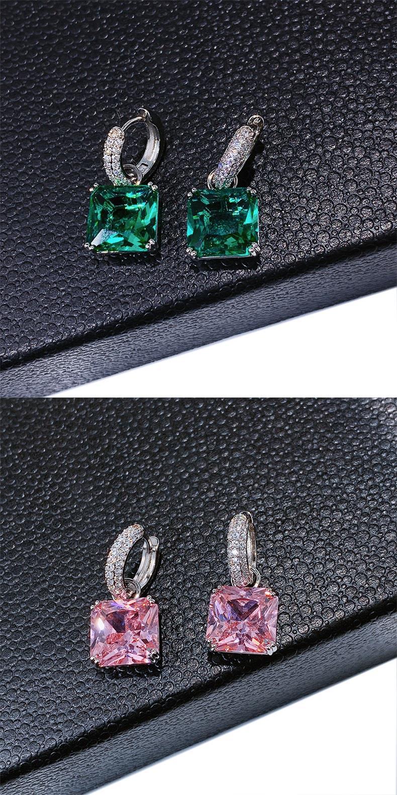 Square, Solid Color Pattern Women's Gender 1 Pair Glam Vintage Style Square Solid Color Plating Inlay Copper Zircon Drop Earrings