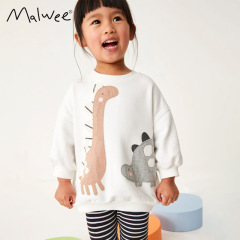 Malweeの女の子の2つのセットの秋の服の新型の欧米の子供服の洋風の女の子の丸首の長袖の子供のスーツ